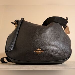 COACH Sutton F35593 Gorgeous Black Leather Hobo Bag
